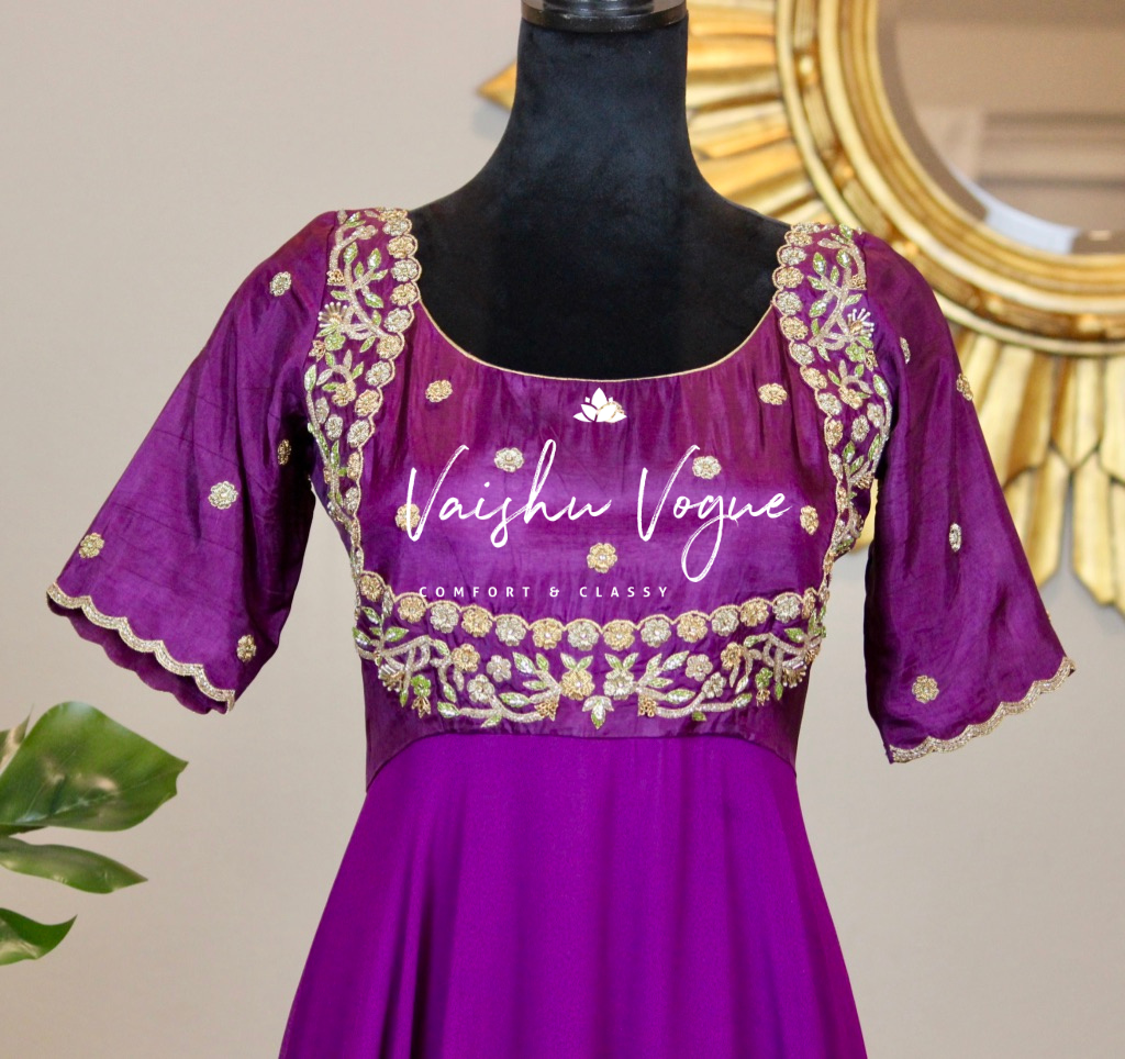 Dark Purple with Kardhana work