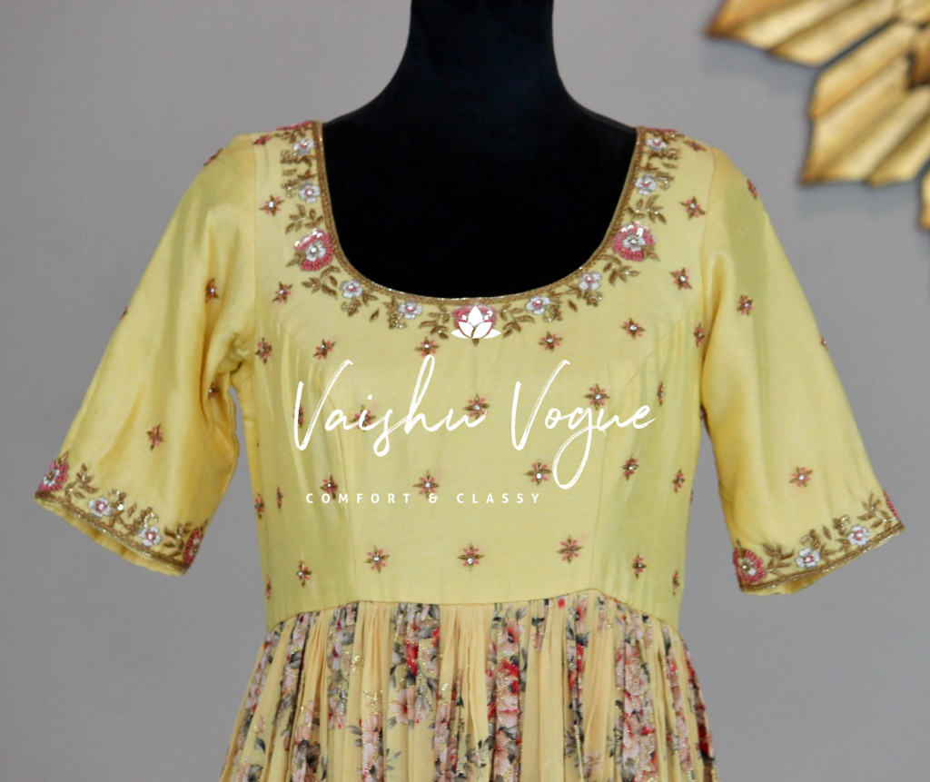 Yellow Floral Georgette